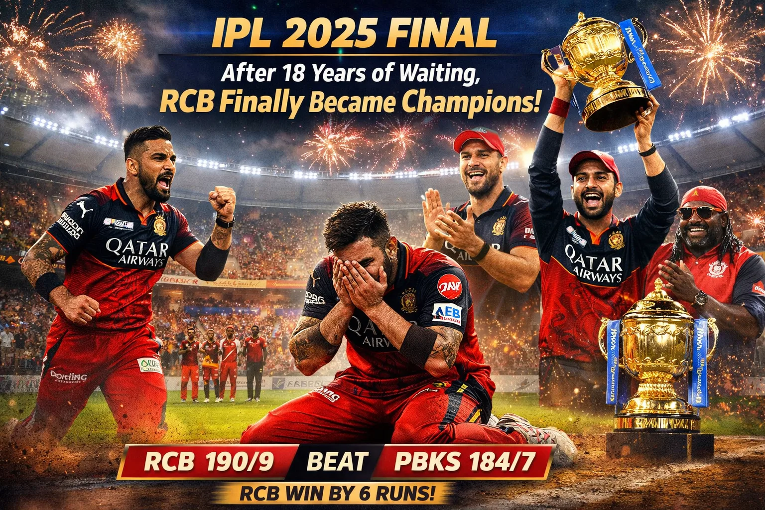Virat Kohli emotional after RCB wins IPL 2025 final defeating Punjab Kings by 6 runs at Narendra Modi Stadium