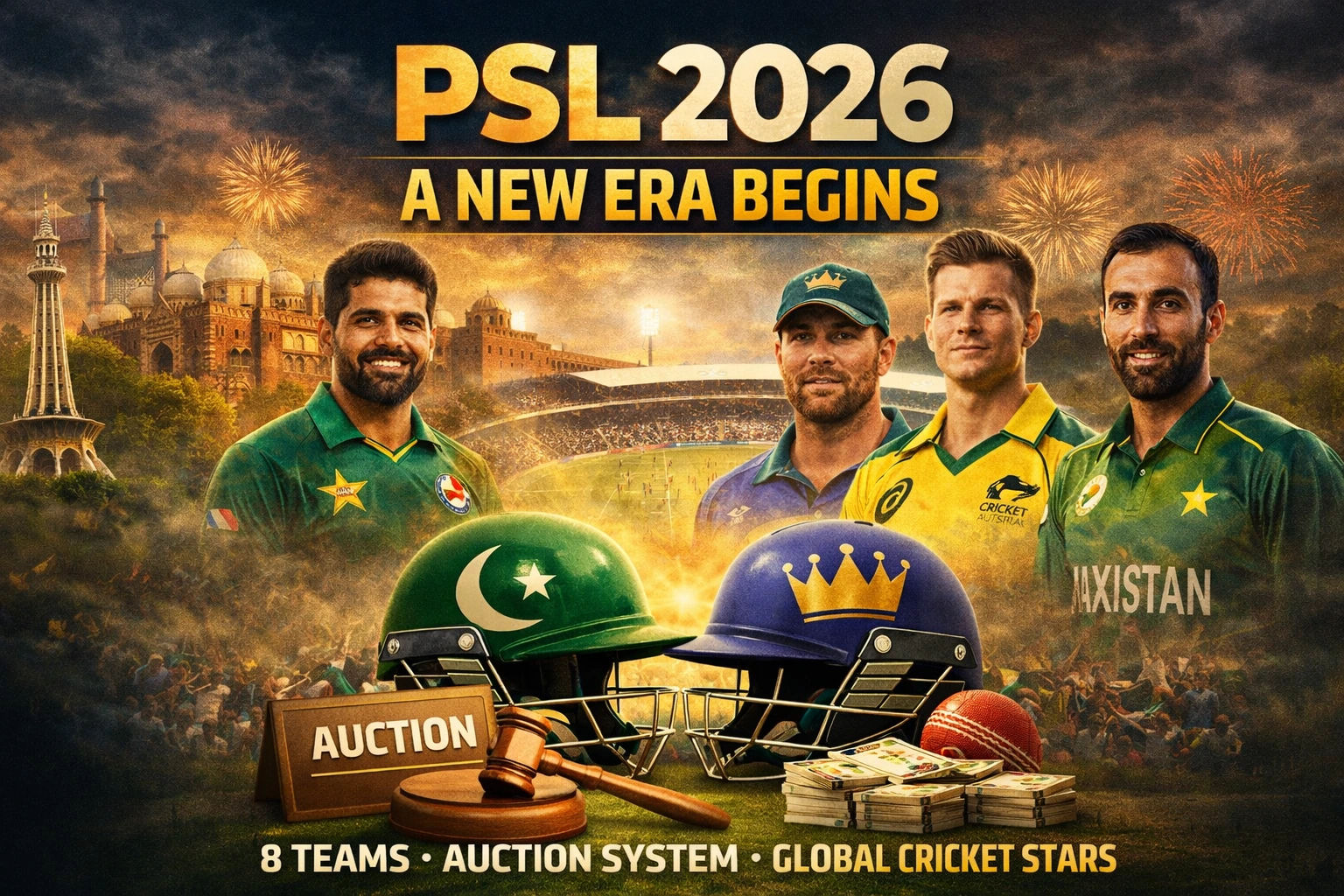 PSL 2026: New Era Begins with 8 Teams, Auction Model, and Global Star Power