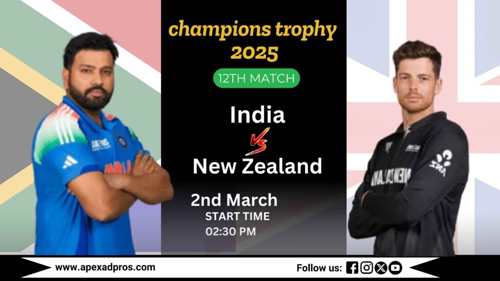 India vs New Zealand Champions Trophy 2025: Group A Clash Preview, Team News & Stats